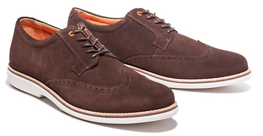 Timberland Men's City Groove Brogue Dark Chocolate Suede Oxford Shoes 9 M